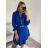 Summer long sleeve flowered women's dress (UNI S / L) ITALIAN FASHION IMK20150 S/M Emerald
