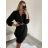 Summer long sleeve flowered women's dress (UNI S / L) ITALIAN FASHION IMK20150 S/M Emerald