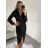 Women's Elegant Glitter Long Sleeve Dress (S/M ONE SIZE) ITALIAN FASHION IMWGS223661