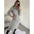 Šaty dlouhé pletené s rolákem dlouhý rukáv dámské (S/M ONE SIZE) ITALSKÁ MÓDA IMWB22341/DR červená S/M