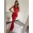 Šaty dlouhé elegantní společenské na ramínka dámské (S/M ONE SIZE) ITALSKÁ MÓDA IMWD2215280 S/M rot