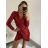 Šaty elegantní společenské třpytivé flitrové dlouhý rukáv dámské (S/M ONE SIZE) ITALSKÁ MÓDA IMM228558