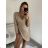 Šaty elegantní společenské třpytivé flitrové dlouhý rukáv dámské (S/M ONE SIZE) ITALSKÁ MÓDA IMM228558