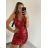 Šaty elegantní třpytivé s flitry bez rukávu dámské (S/M ONE SIZE) ITALSKá MóDA IMM22ls21417