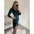 Women's Elegant Velvet Long Sleeve Dress (S/M ONE SIZE) ITALIAN FASHION IMWKK224073