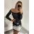 Šaty vánoční sametové dlouhý rukáv dámské (S/M ONE SIZE) ITALSKÁ MÓDA IMWE223976