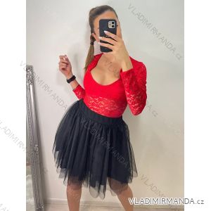 Body krajkové dlouhý rukáv dámské (S/M ONE SIZE) ITALSKÁ MÓDA IMWE224055