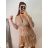 Šaty elegantní třpytivé flitrové dlouhý rukáv dámské (S/M ONE SIZE) ITALSKá MóDA IMM22UN8621