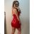 Summer long sleeve flowered women's dress (UNI S / L) ITALIAN FASHION IMK20150 red S/M