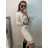 Women's Long Sleeve Knitted Dress (S/M ONE SIZE) ITALIAN FASHION IMF22W122