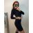 Women's Long Sleeve Knitted Dress (S/M ONE SIZE) ITALIAN FASHION IMF22H528