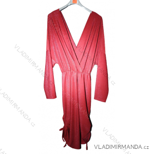 Šaty elegantní třpytivé dlouhý rukáv dámské nadrozměr (XL/2XL/3XL ONE SIZE) ITALSKÁ MÓDA IMWQ22LAURA