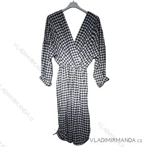 Šaty elegantní dlouhý rukáv dámské nadrozměr (XL/2XL/3XL ONE SIZE) ITALSKÁ MÓDA IMWQ22MARIA