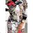 407-1 ELVIRA Dress with a neckline and long sleeves - colorful pattern