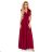 405-1 ELENA Long dress with a neckline and ties on the shoulders - Burgundy color