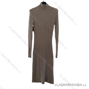 Šaty úpletové dlouhý rukáv dámské (S/M ONE SIZE) ITALSKÁ MÓDA IMWY22219