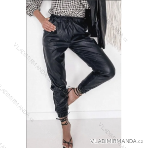 Kalhoty dlouhé koženkové dámské (S/M ONE SIZE) ITALSKÁ MÓDA IMPOC233035