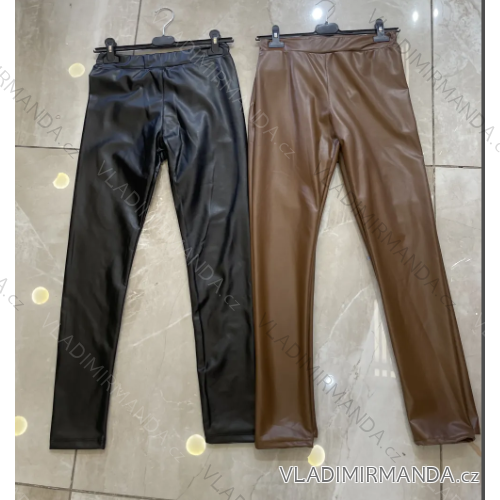 Women's Long Leather Warm Pants (S/M ONE SIZE) ITALIAN FASHION IMPOC233918