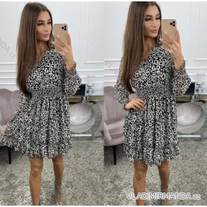 Šaty dlouhý rukáv dámské (S/M ONE SIZE) ITALSKÁ MÓDA IMPOC236146