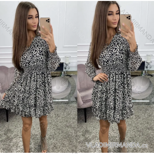 Šaty dlouhý rukáv dámské (S/M ONE SIZE) ITALSKÁ MÓDA IMPOC236146