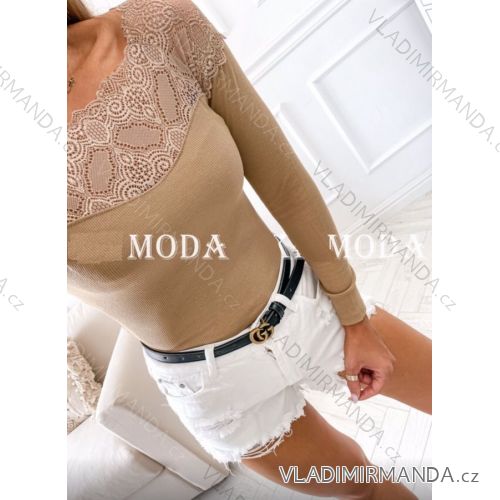 Body dlhý rukáv dámske (S/M ONE SIZE) TALIANSKA MÓDA IMWK23043
