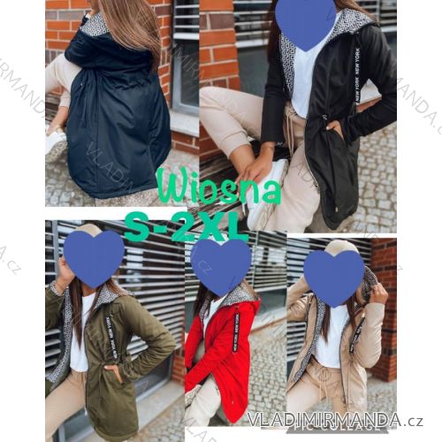 Bunda jarní tenká s kapucí dlouhý rukáv dámská (S-2XL) ITALSKÁ MÓDA IMWB23061