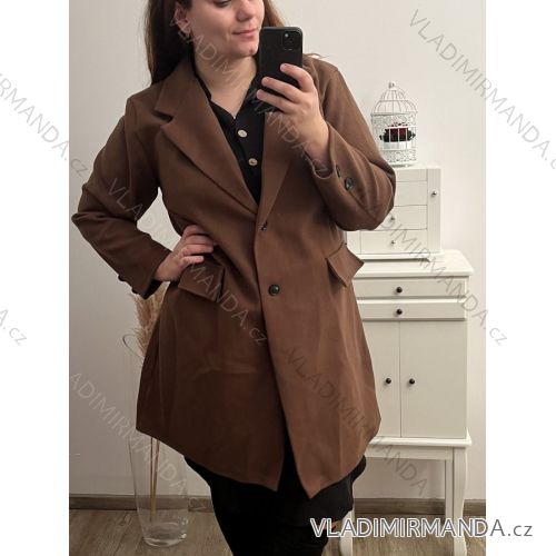 Fluffy Coat With Belt Long Sleeve Women's Plus Size (XL/2XL/3XL ONE SIZE) ITALIAN FASHION IMWQ22004/DR