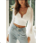 Top croptop dlouhý rukáv dámský (S/M ONE SIZE) ITALSKÁ MÓDA IMPBB2313713ls