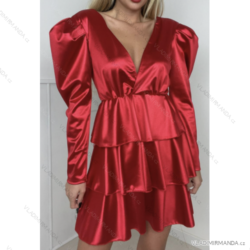 Šaty elegantný dlhý rukáv dámske (S/M ONE SIZE) TALIANSKA MÓDA IMPBB23A11263