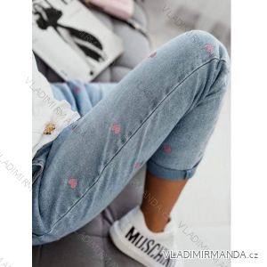 Rifle jeans dlouhé dámské (S,M,L,XL) M.SARA MSR23HEART