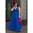 Women's Plus Size (42-48) Long Elegant Party Sleeveless Dress POLISH FASHION PMLBC23248-05 Royal Blue 42