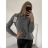 Stand Collar Long Sleeve Women's Plus Size (L/XL/2XL ONE SIZE) ITALIAN FASHION IMM22N8819