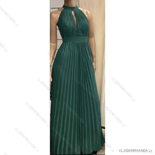 Women's Sleeveless Pleated Long Dress (S/M ONE SIZE) ITALIAN FASHION FMPRP23R1469