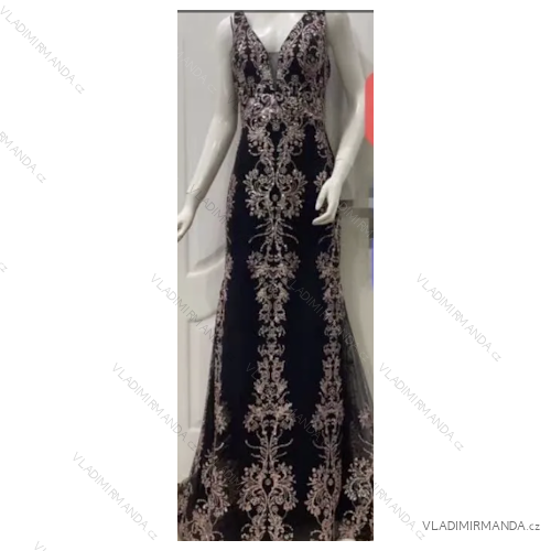 Šaty dlhé elegantné na ramienka dámske (S/M ONE SIZE) TALIANSKA MÓDA FMPRP236002