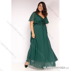 Dress Long Elegant Party Short Sleeve Women's Plus Size (42-48) FRENCH FASHION FMPEL23CAMILIAQS