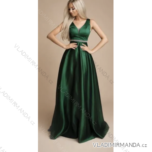 Šaty dlouhé elegantní společenské na ramínka dámské (S/M ONE SIZE) ITALSKÁ MÓDA FMPRP232314