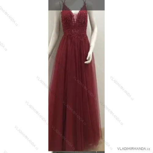 Šaty dlhé elegantné spoločenské na ramienka dámske (S/M ONE SIZE) TALIANSKA MÓDA FMPRP23DF9108