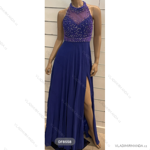 Šaty dlhé elegantné spoločenské bez rukávov dámske (S/M ONE SIZE) TALIANSKA MÓDA FMPRP23DF8558