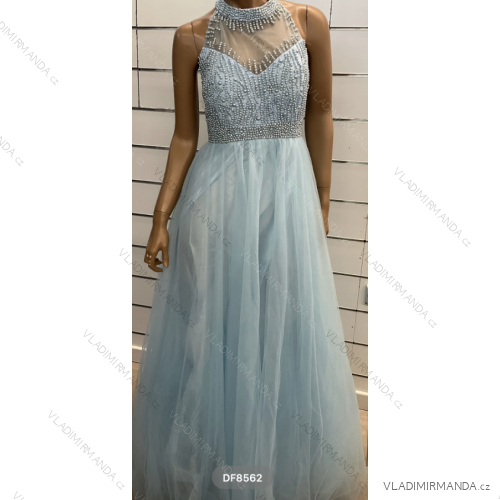 Šaty dlhé elegantné spoločenské bez rukávov dámske (S/M ONE SIZE) TALIANSKA MÓDA FMPRP23DF8562