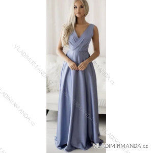 Šaty dlouhé elegantní společenské na ramínka dámské (S/M ONE SIZE) ITALSKÁ MÓDA FMPRP23R1395