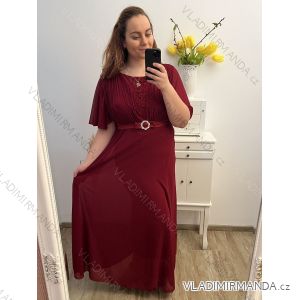 Šaty společenské elegantní plesové krátký rukáv dámské nadrozměr (XL/2XL ONE SIZE) ITALSKÁ MÓDA IMM239016ZO/DU