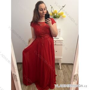 šaty plesové dlouhé elegantní společenské krátký rukáv dámské nadrozměr (XL/2XL ONE SIZE) ITALSKÁ MÓDA IMM2368815PL