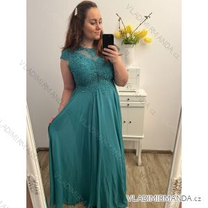 šaty plesové dlouhé elegantní společenské krátký rukáv dámské nadrozměr (XL/2XL ONE SIZE) ITALSKÁ MÓDA IMM2368806-X