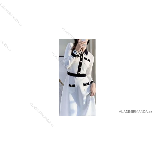 Women's Elegant Long Sleeve Dress (S/M ONE SIZE) ITALIAN FASHION FMPRP231230