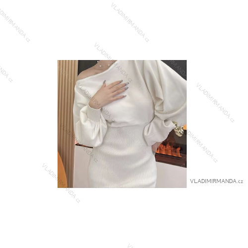 Women's Long Sleeve Knitted Dress (S/M ONE SIZE) ITALIAN FASHION FMPRP23MCY03758