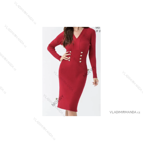 Elegantes Damenkleid mit langen Ärmeln (Einheitsgröße S/M) ITALIAN FASHION FMPRP23MO1235