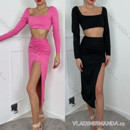 Top croptop dlouhý rukáv dámský (S/M ONE SIZE) ITALSKÁ MÓDA IMPBB23A116121