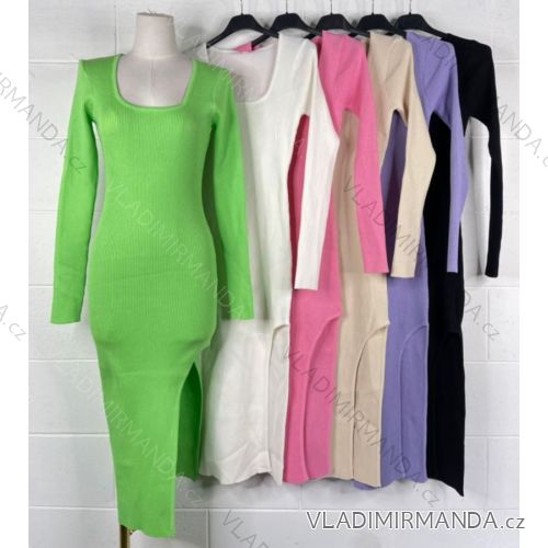 Šaty dlouhý rukáv dámské (S/M ONE SIZE) ITALSKÁ MÓDA IMPBB23822r