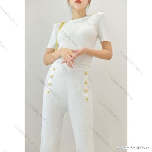 Súprava sveter s krátkym rukávom a nohavice dámska (S/M ONE SIZE) TALIANSKA MÓDA IMPGM237202