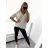 Tunika Bluse 3/4 Langarm Damen (uni sm) ITALIENISCHE Mode IM9181186